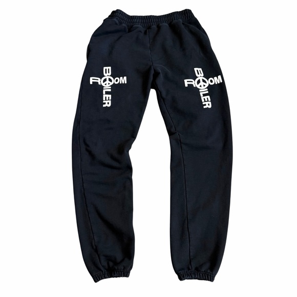 Boiler Room Men’s Holy Boiler Cross Graphic Sweatpants Joggers Sz XL Black Rare